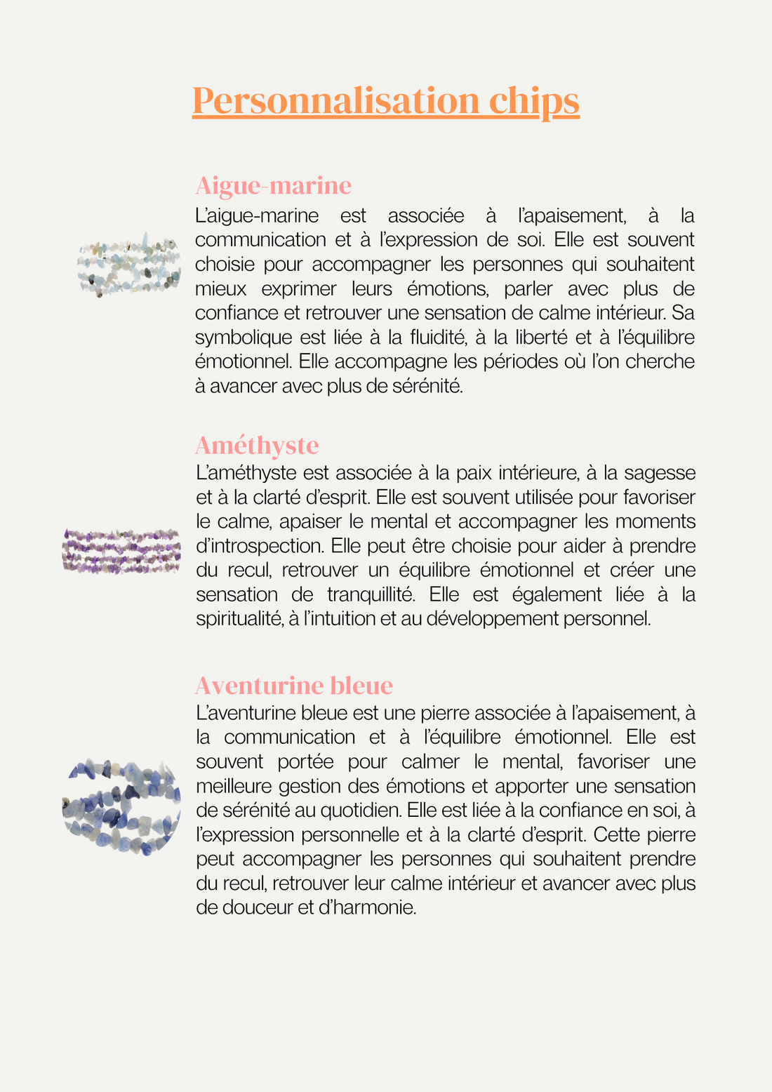 Collier NADÈGE personnalisable - Pierre unique