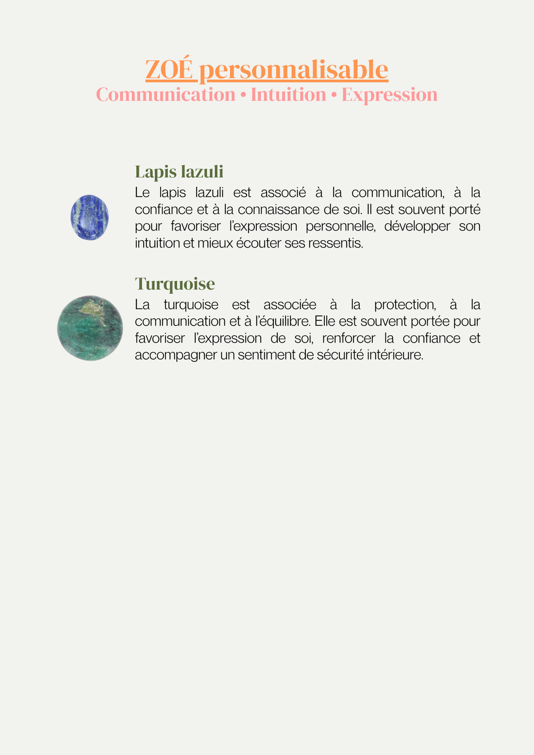 Boucles ZOÉ personnalisables