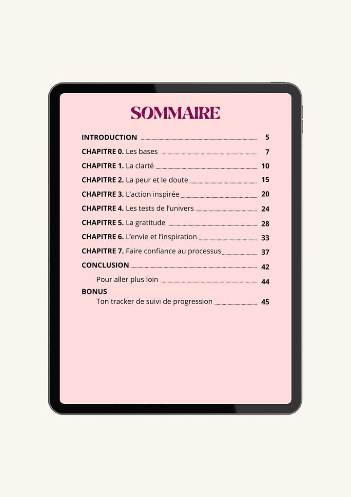 E-book - Sept étapes pour faire de la manifestation ta meilleure alliée