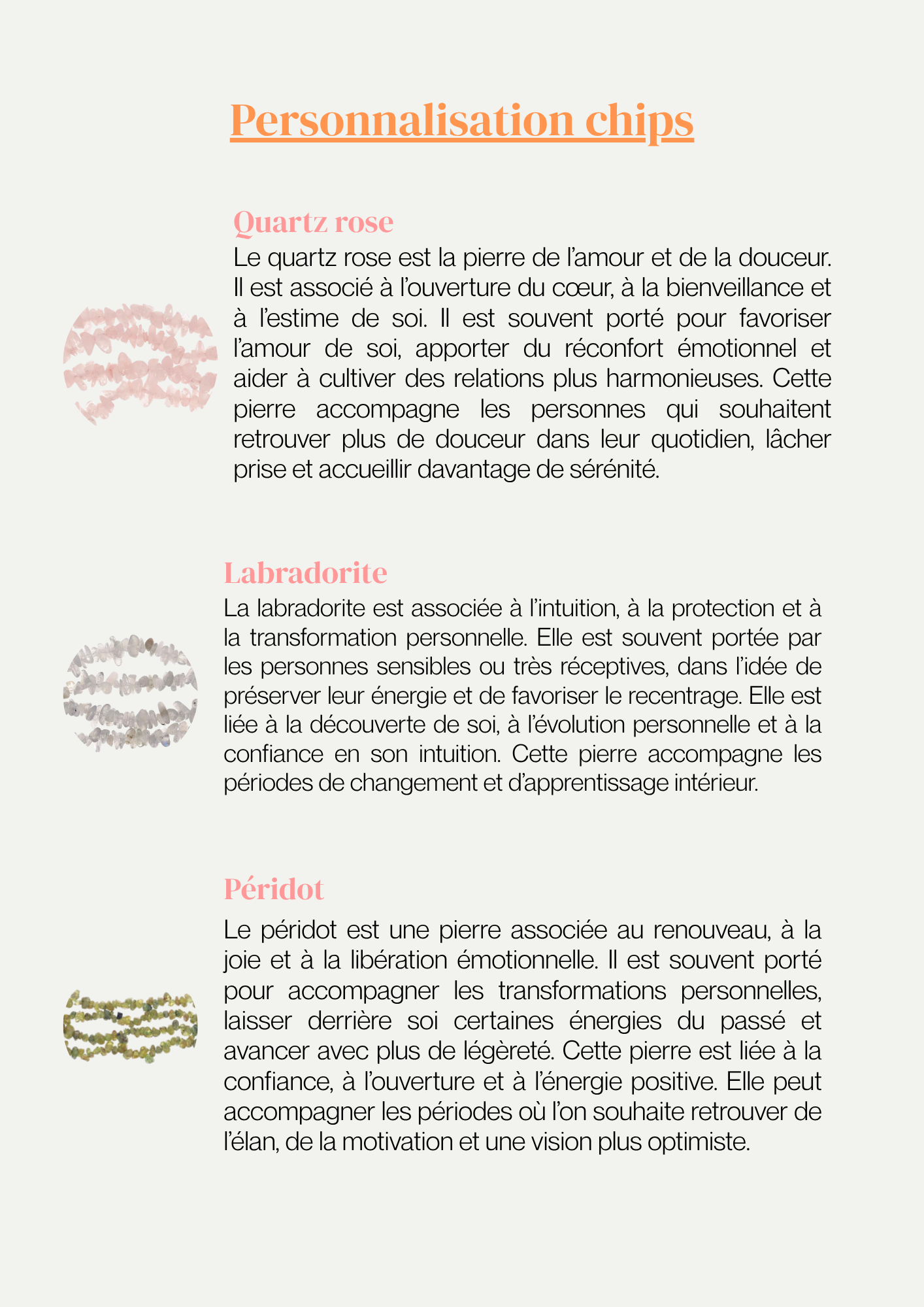 Collier NADÈGE personnalisable - Pierre unique