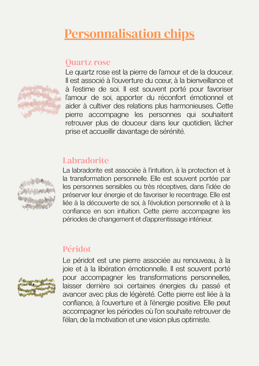 Collier NADÈGE personnalisable - Pierre unique
