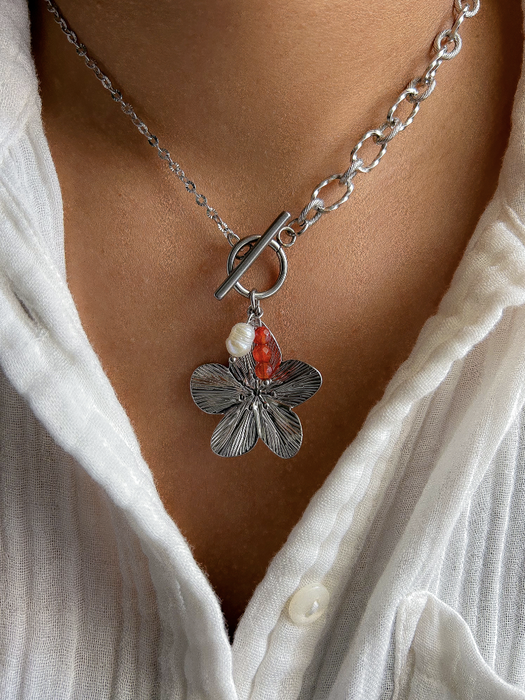 Collier FLORA Agate orange - Courage, énergie positive, confiance en soi