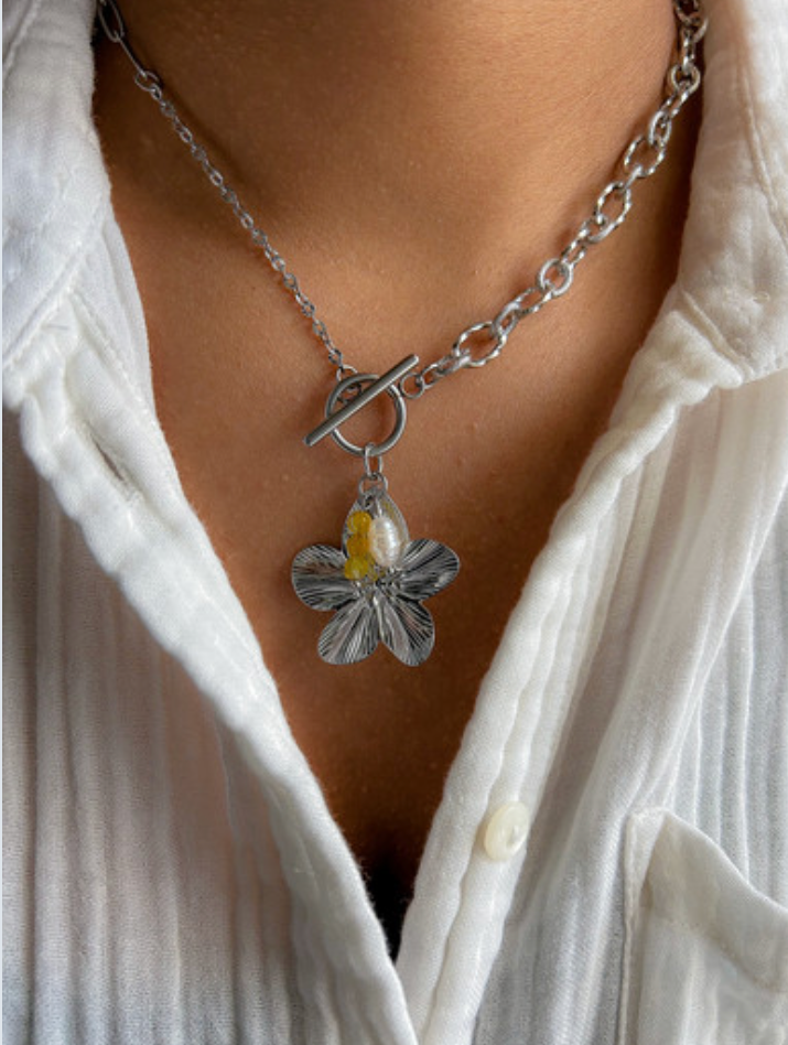 Collier FLORA Agate jaune - Joie, confiance en soi, optimisme