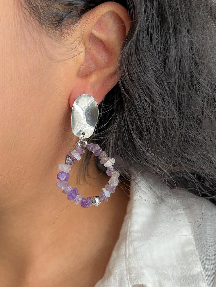 Boucles Azuria Améthyste - Lâcher-prise, protection énergétique, équilibre émotionnel