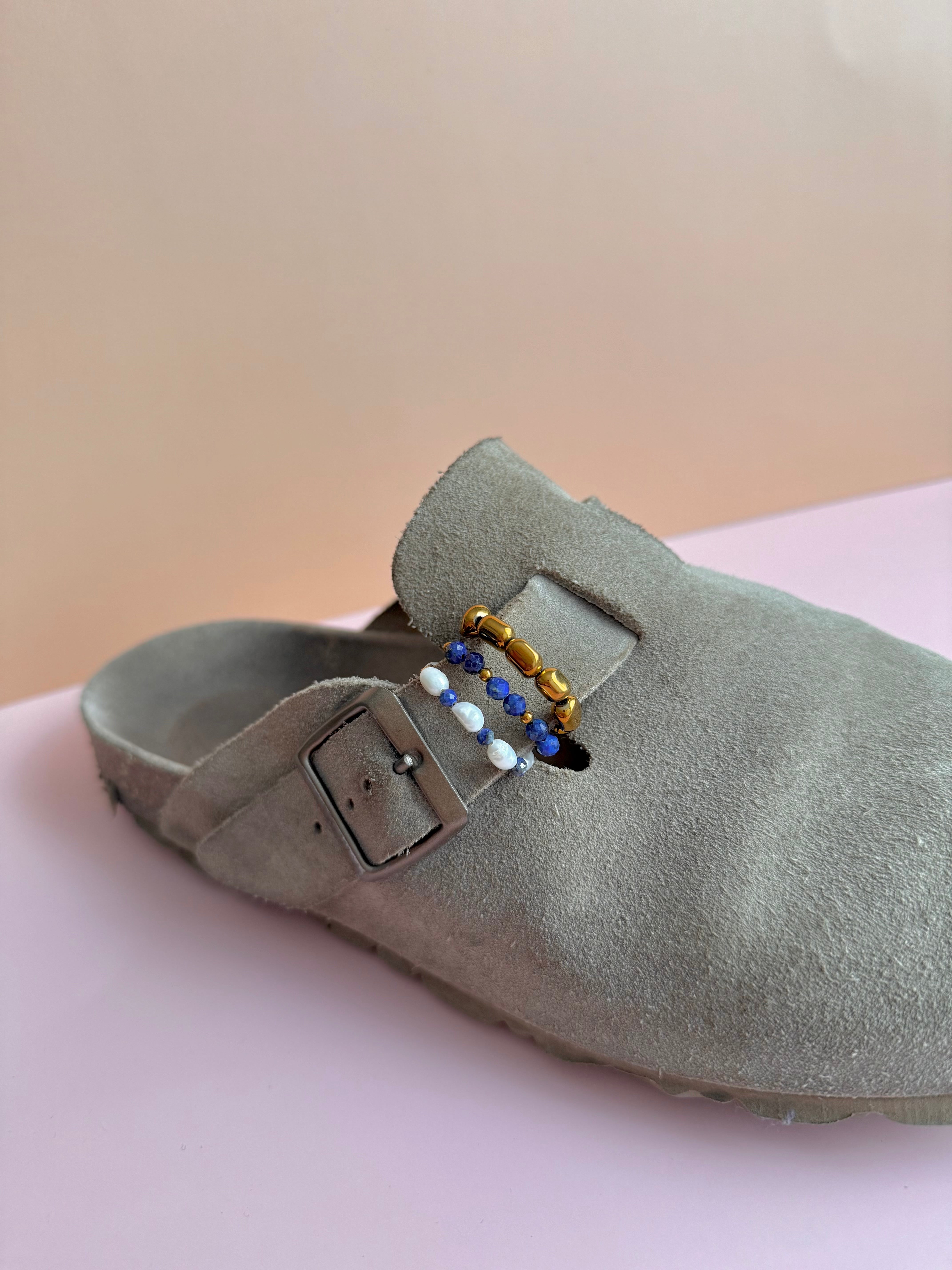 Bagues de birks - Perle d'eau douce & Lapis lazuli