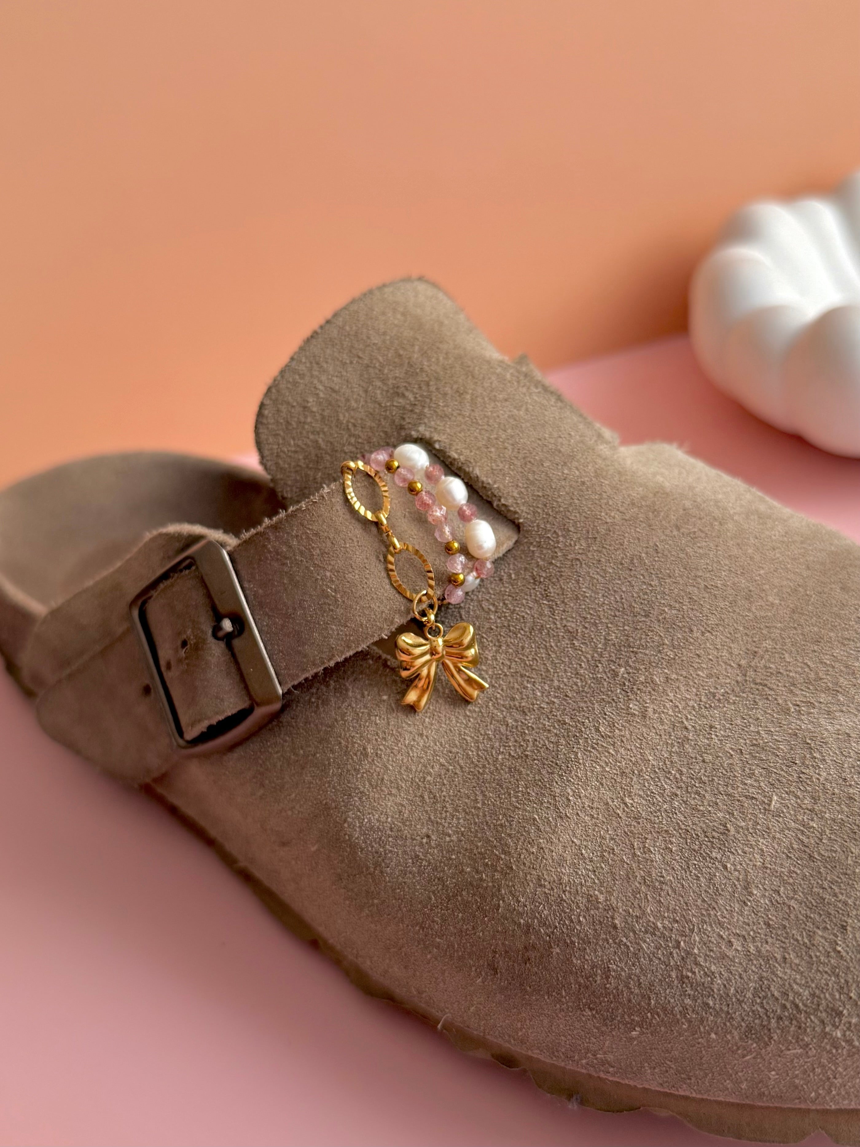 Bagues de birks - Quartz fraise & Perle d'eau douce