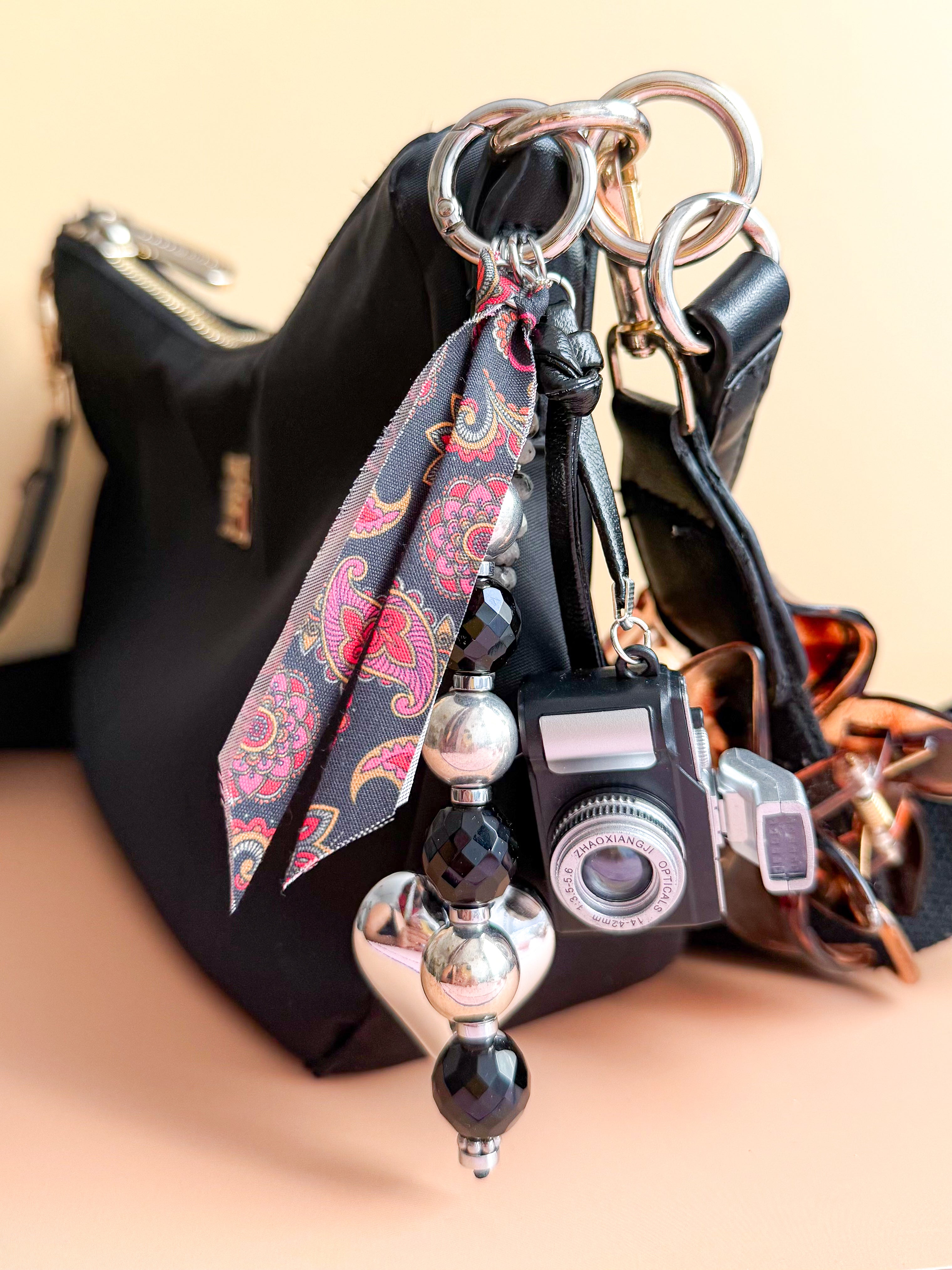 Porte-clés grigris MILA - Quartz gris