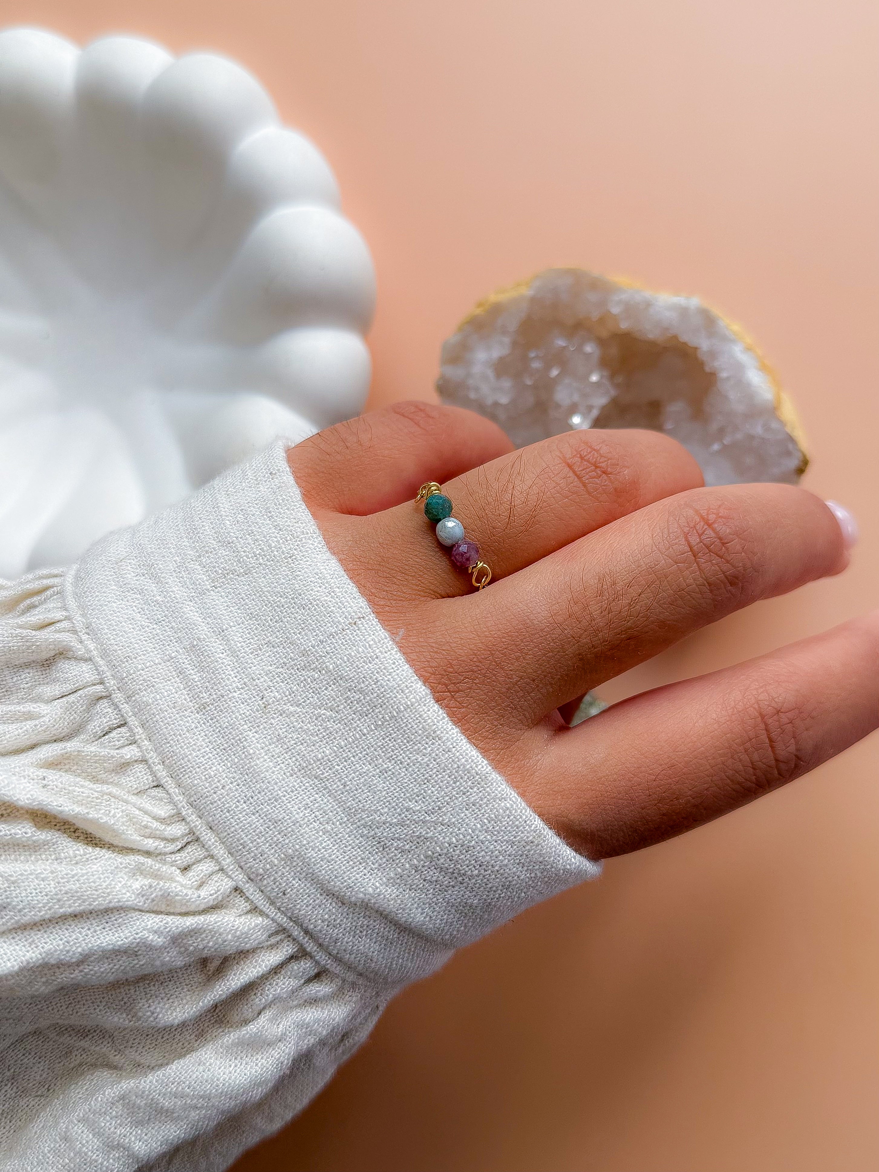 Bague ESMÉE 4mm base chaine personnalisable