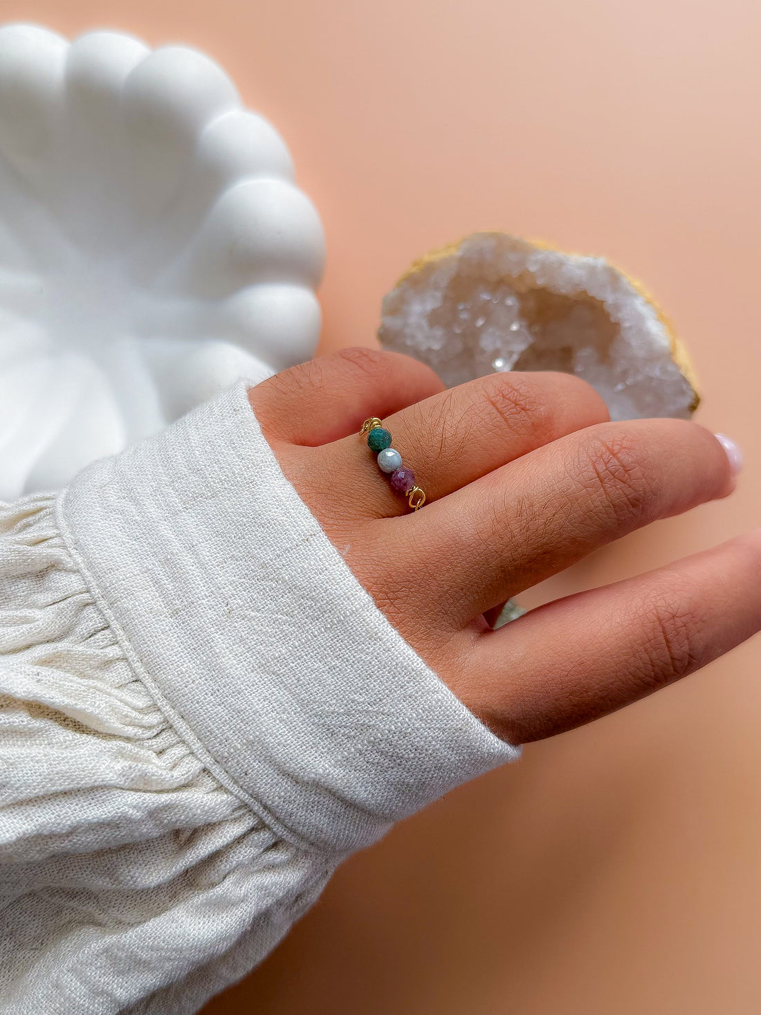 Bague ESMÉE 4mm base chaine personnalisable
