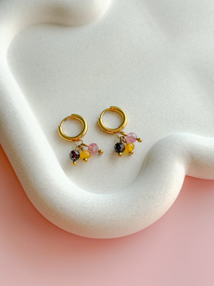 Boucles ZOÉ Trio de Quartz - Amour de soi, stabilité & énergie positive