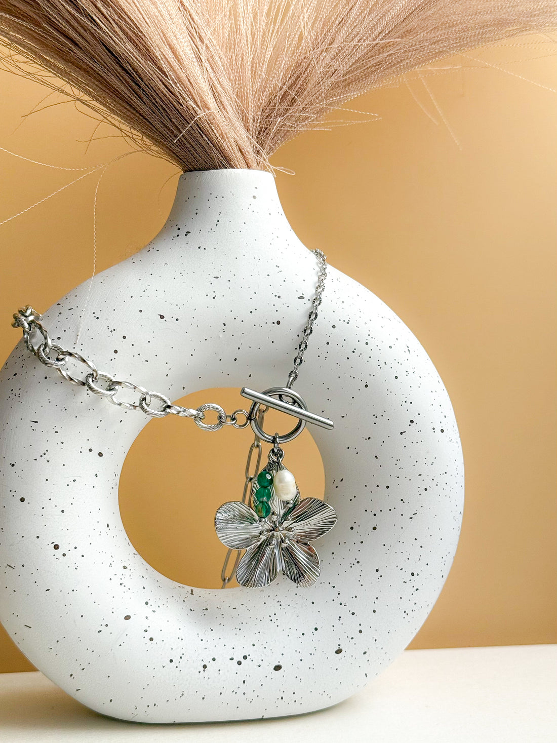 Collier FLORA Agate verte - Équilibre, stabilité, protection