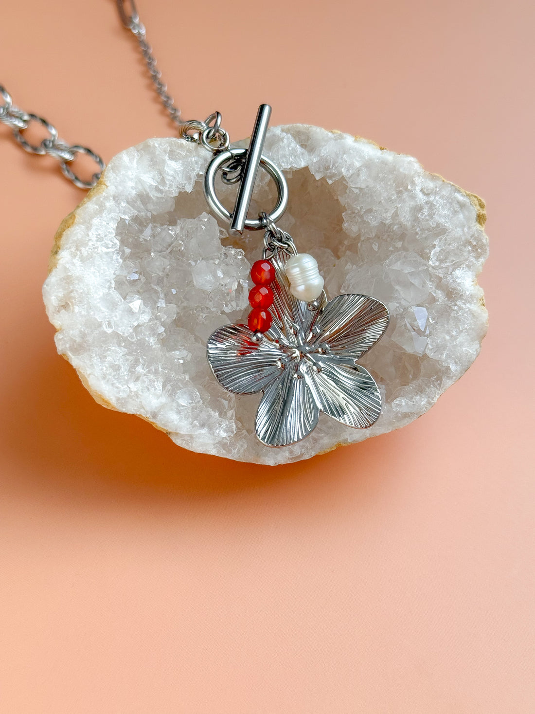 Collier FLORA Agate orange - Courage, énergie positive, confiance en soi