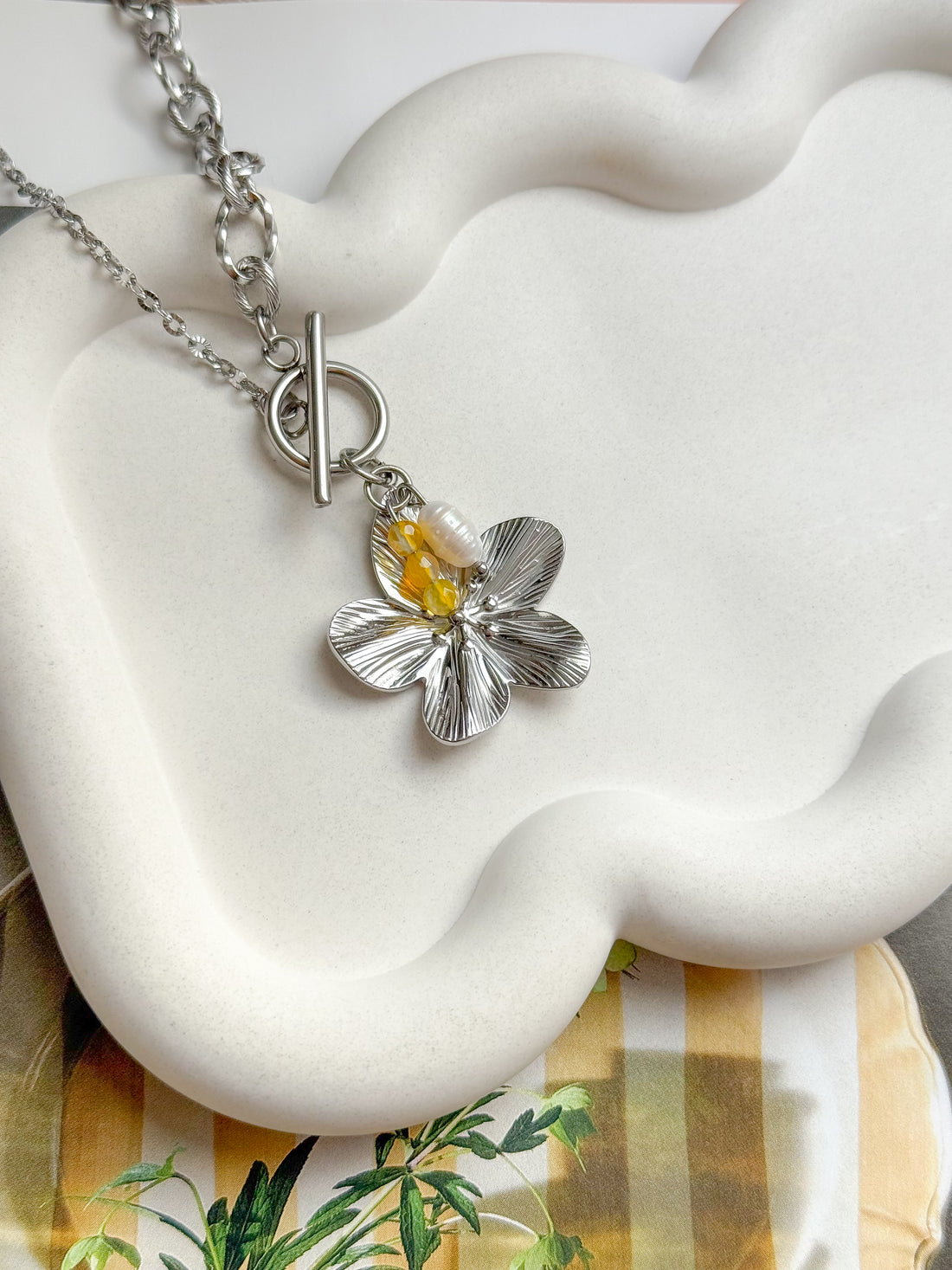 Collier FLORA Agate jaune - Joie, confiance en soi, optimisme