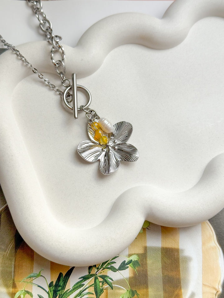 Collier FLORA Agate jaune - Joie, confiance en soi, optimisme