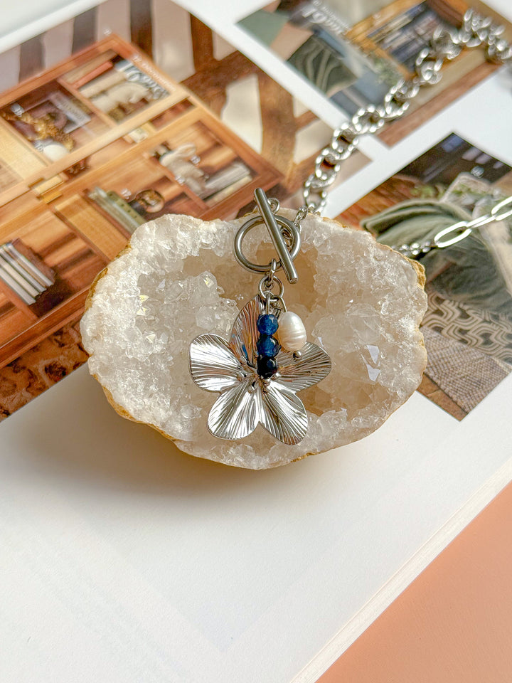 Collier FLORA Agate bleue - Clarté mentale, calme intérieur, confiance