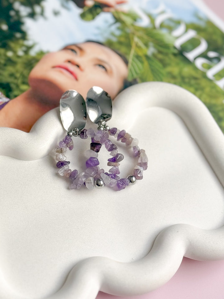 Boucles Azuria Améthyste - Lâcher-prise, protection énergétique, équilibre émotionnel
