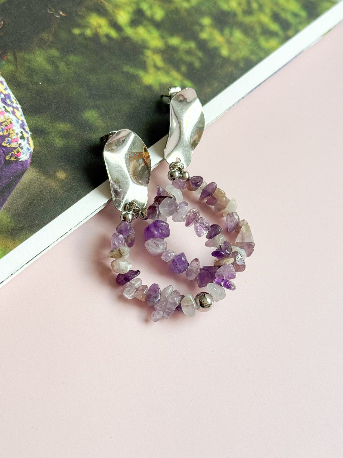 Boucles Azuria Améthyste - Lâcher-prise, protection énergétique, équilibre émotionnel