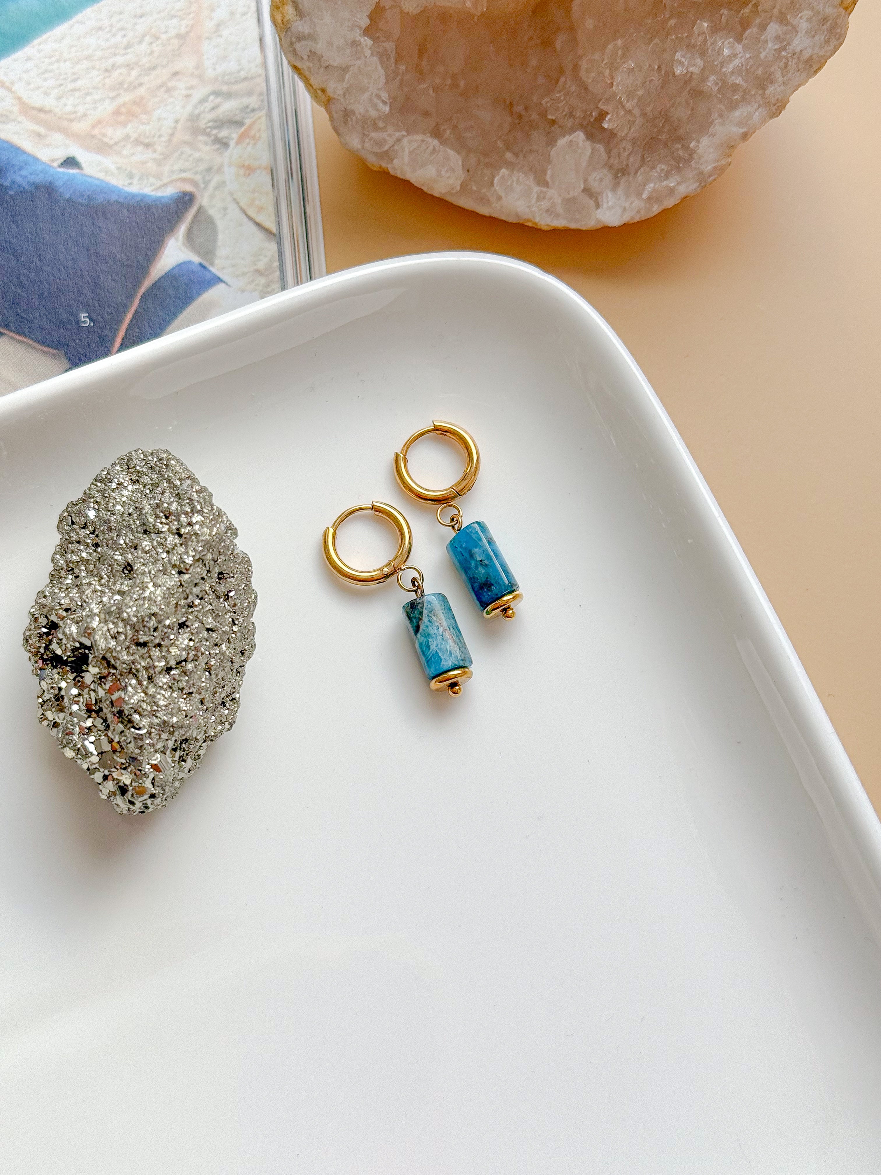 Boucles AURÉLIA Apatite - Clarté mentale, concentration, expression de soi