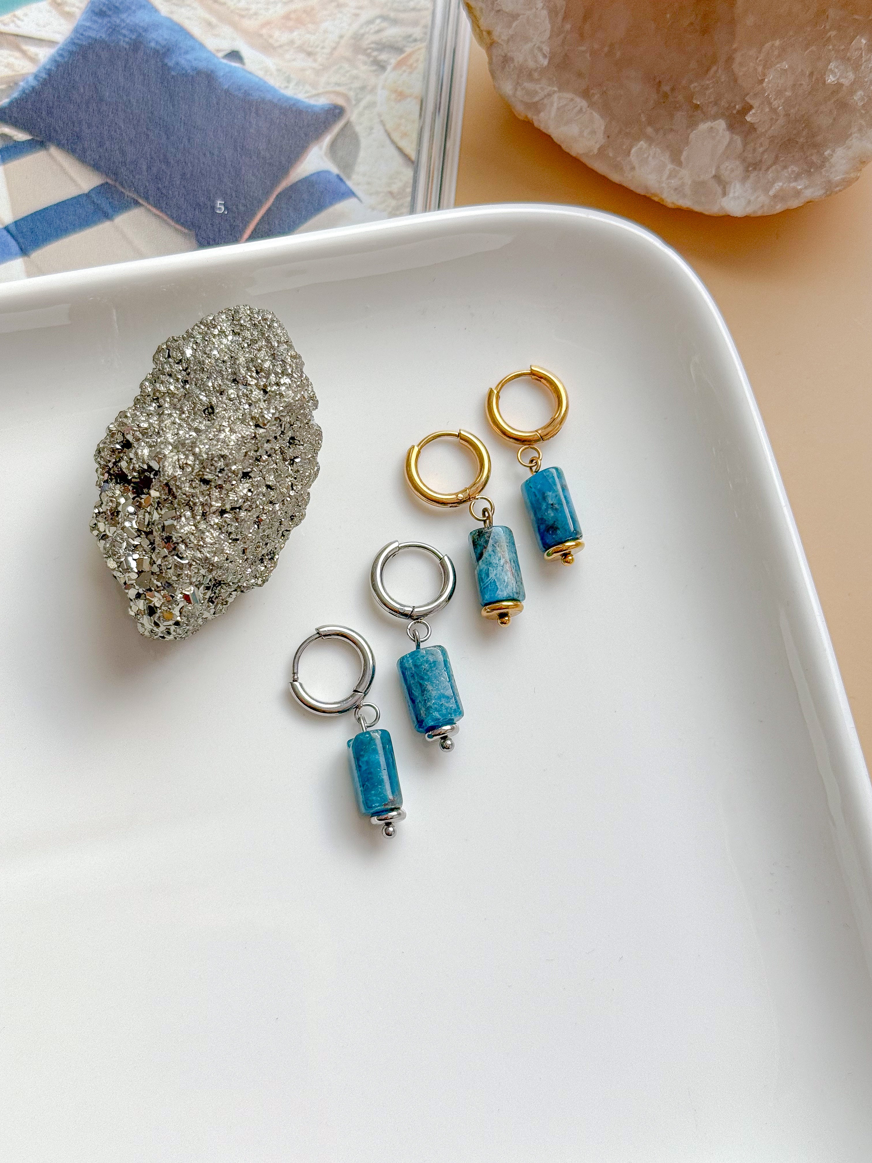 Boucles AURÉLIA Apatite - Clarté mentale, concentration, expression de soi