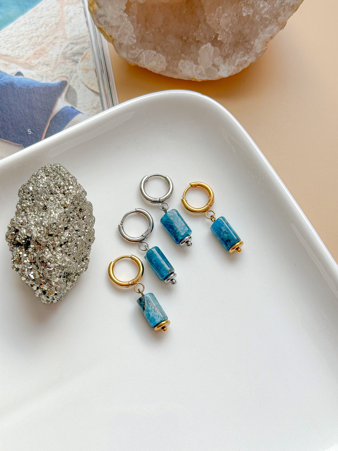 Boucles AURÉLIA Apatite - Clarté mentale, concentration, expression de soi