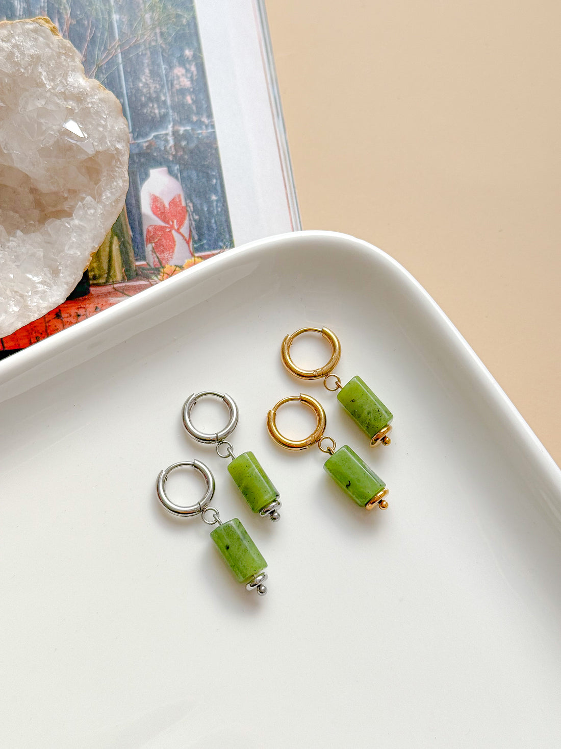 Boucles AURÉLIA Jade - Abondance, confiance en soi, force intérieure