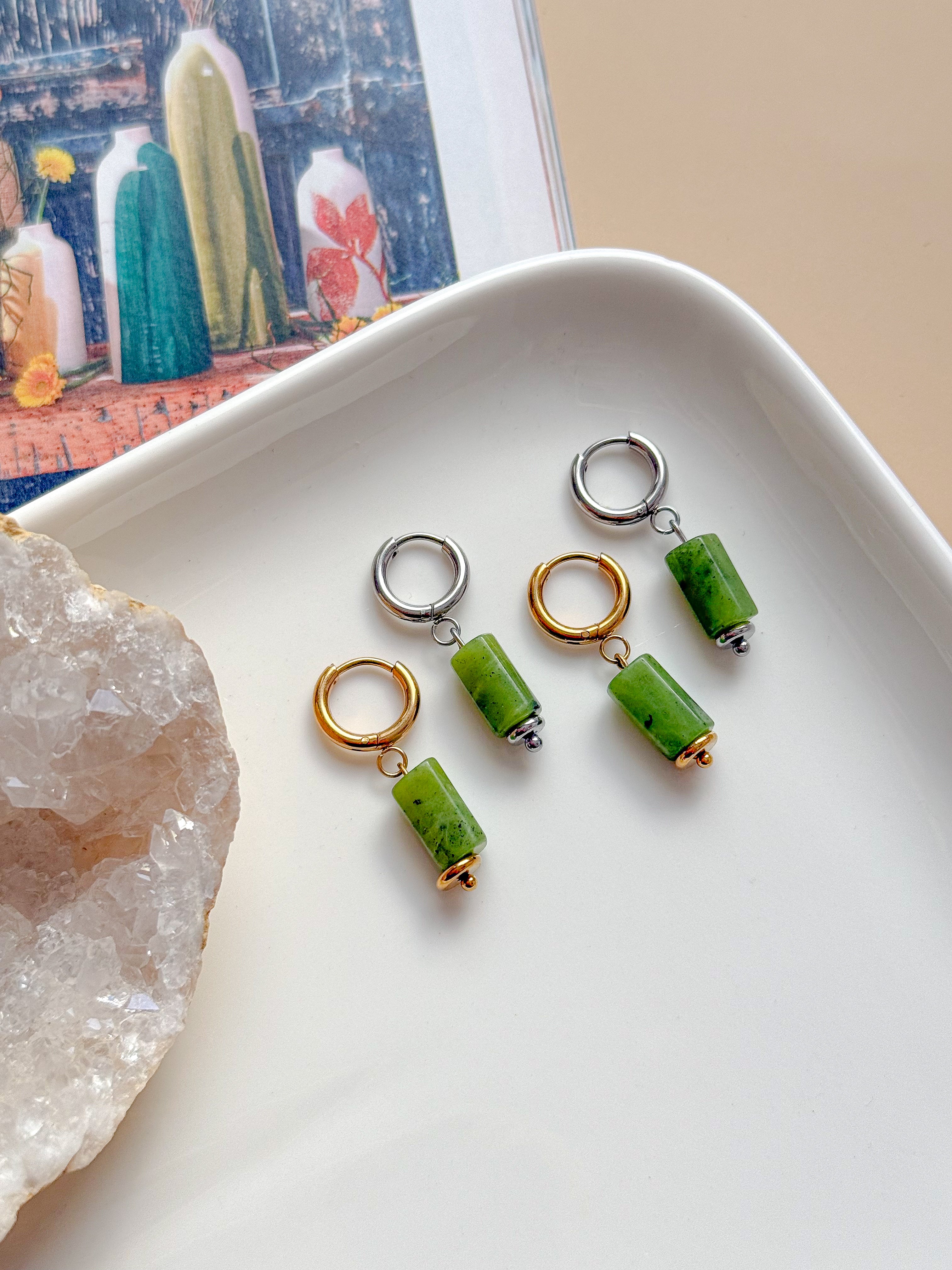 Boucles AURÉLIA Jade - Abondance, confiance en soi, force intérieure