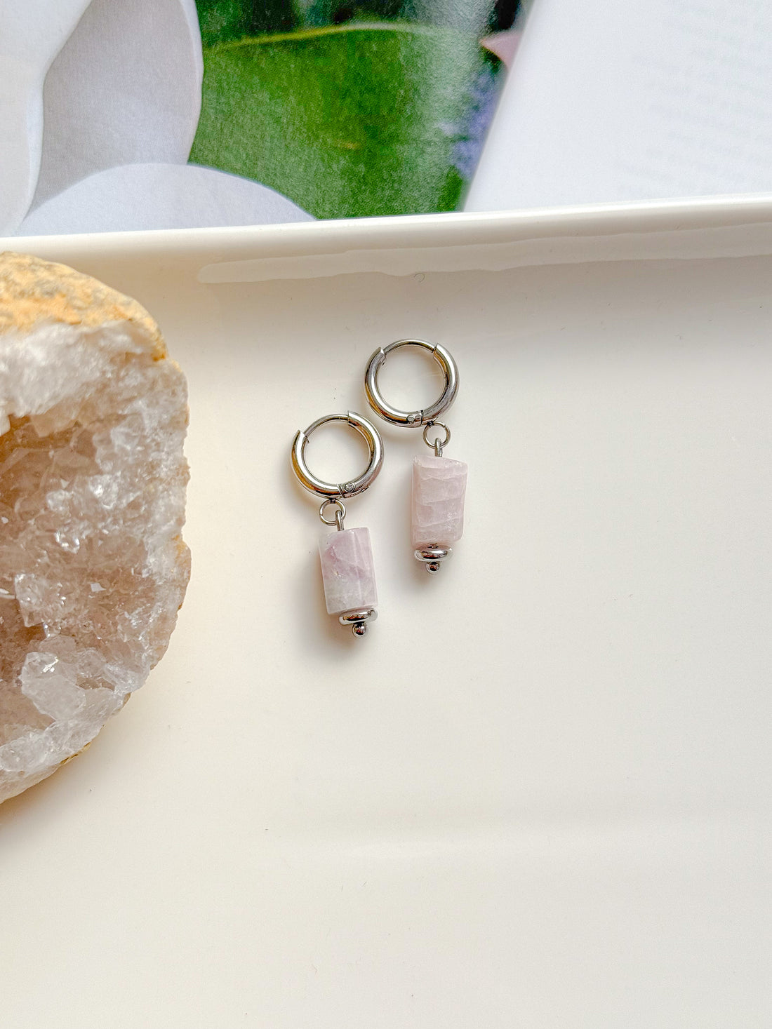 Boucles AURÉLIA Kunzite - Équilibre émotionnel, amour de soi, lâcher-prise