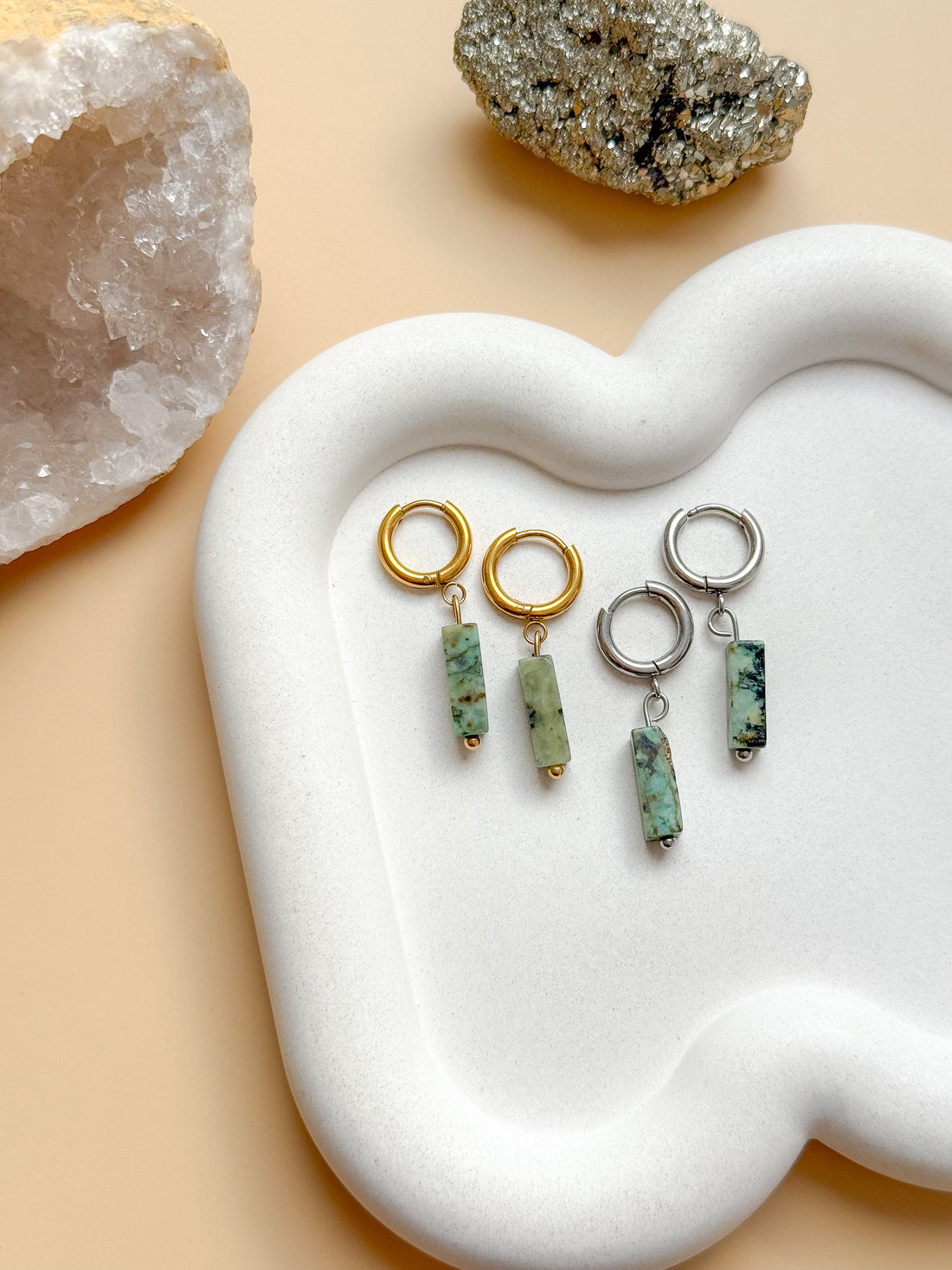 Boucles AURÉLIA Turquoise Africaine - Apaisement émotionnel, protection énergétique