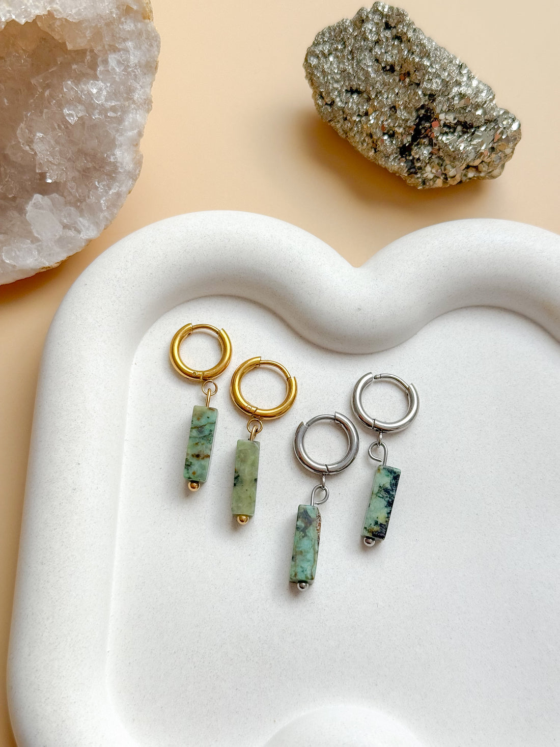 Boucles AURÉLIA Turquoise Africaine - Apaisement émotionnel, protection énergétique