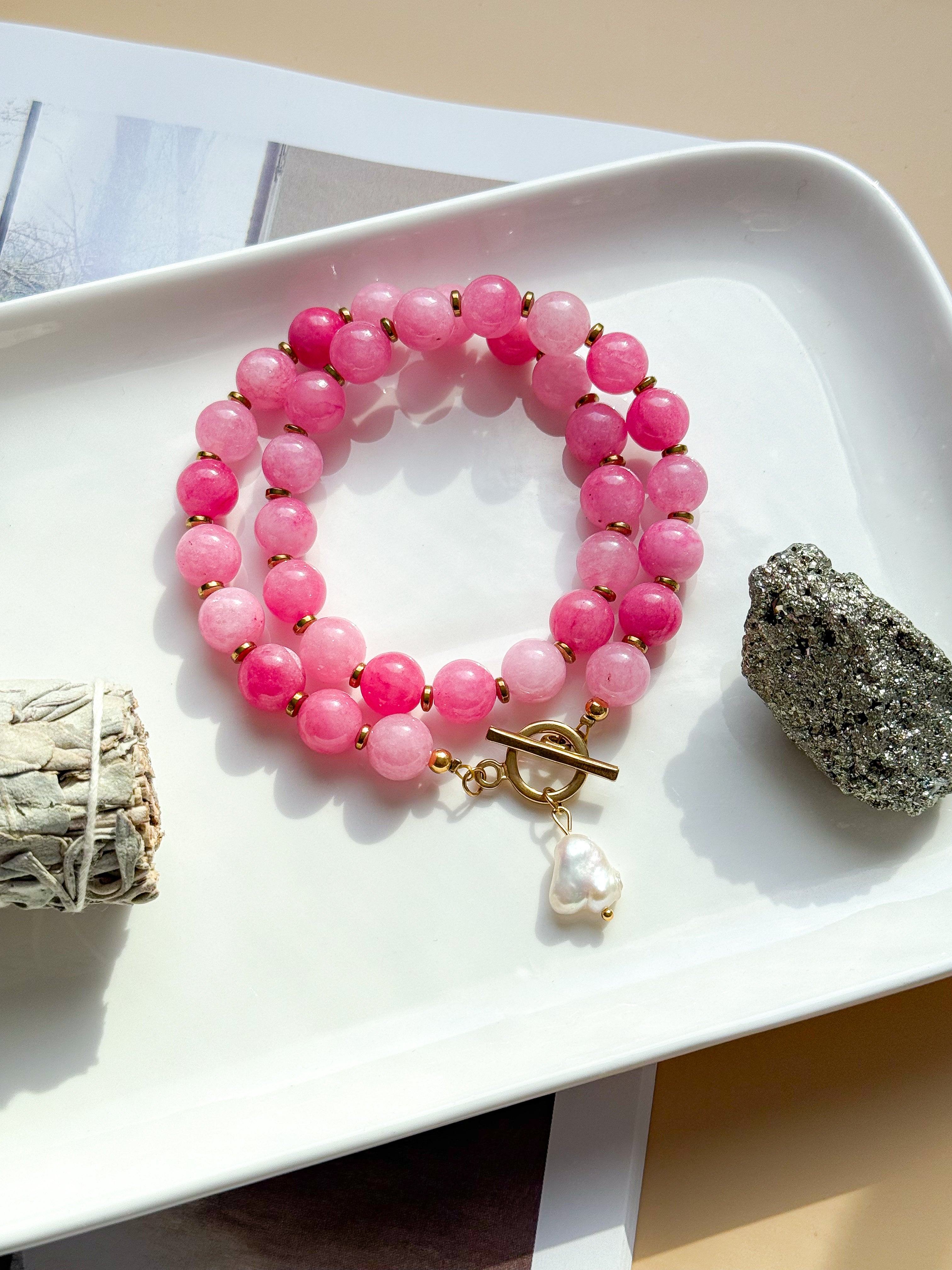 Collier DAHLIA Jade - Apaisement intérieur & amour de soi