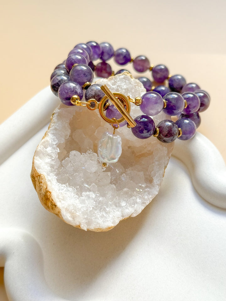 Collier DAHLIA Améthyste - Protection, apaisement émotionnel, clarté mentale