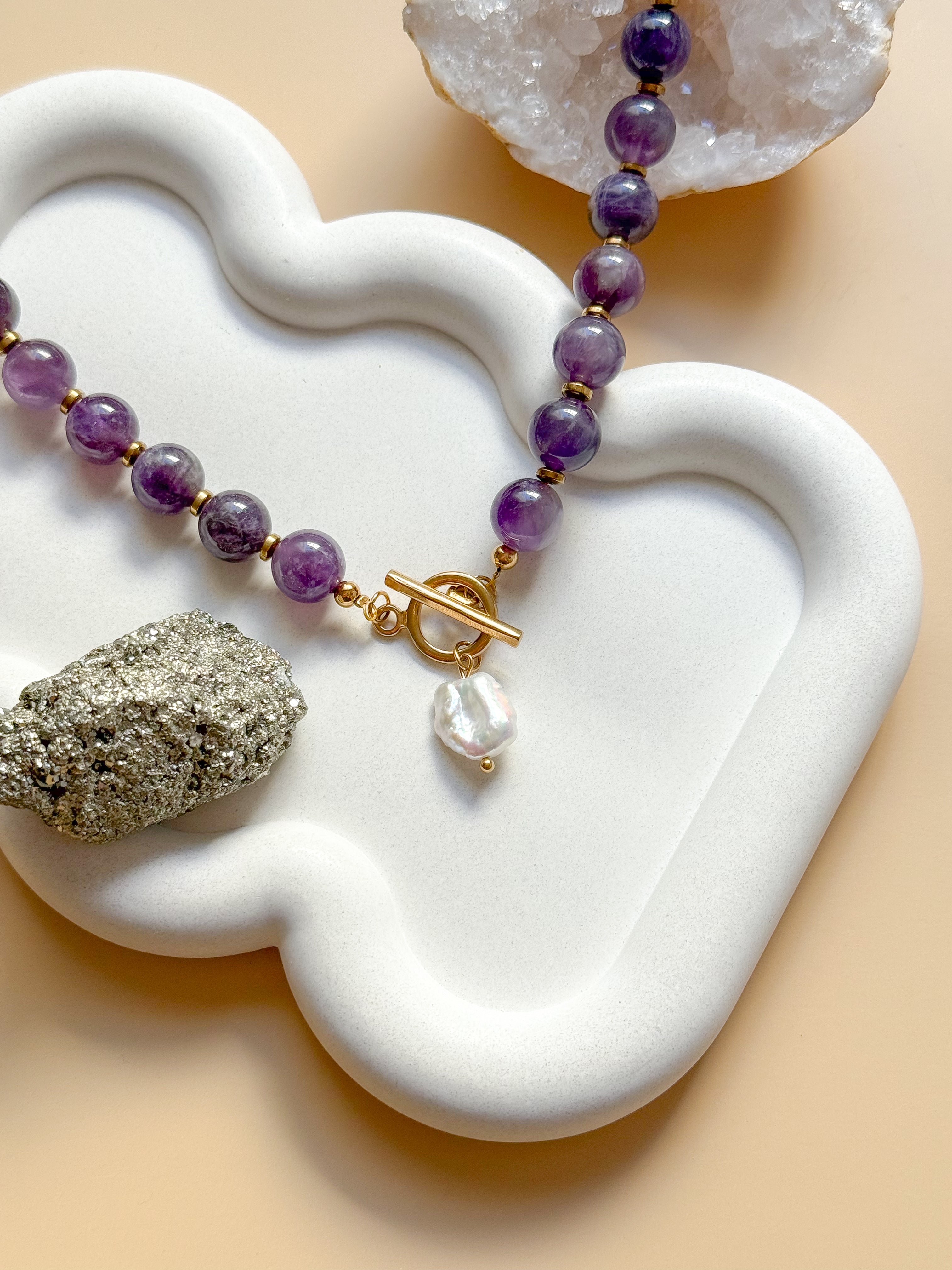 Collier DAHLIA Améthyste - Protection, apaisement émotionnel, clarté mentale