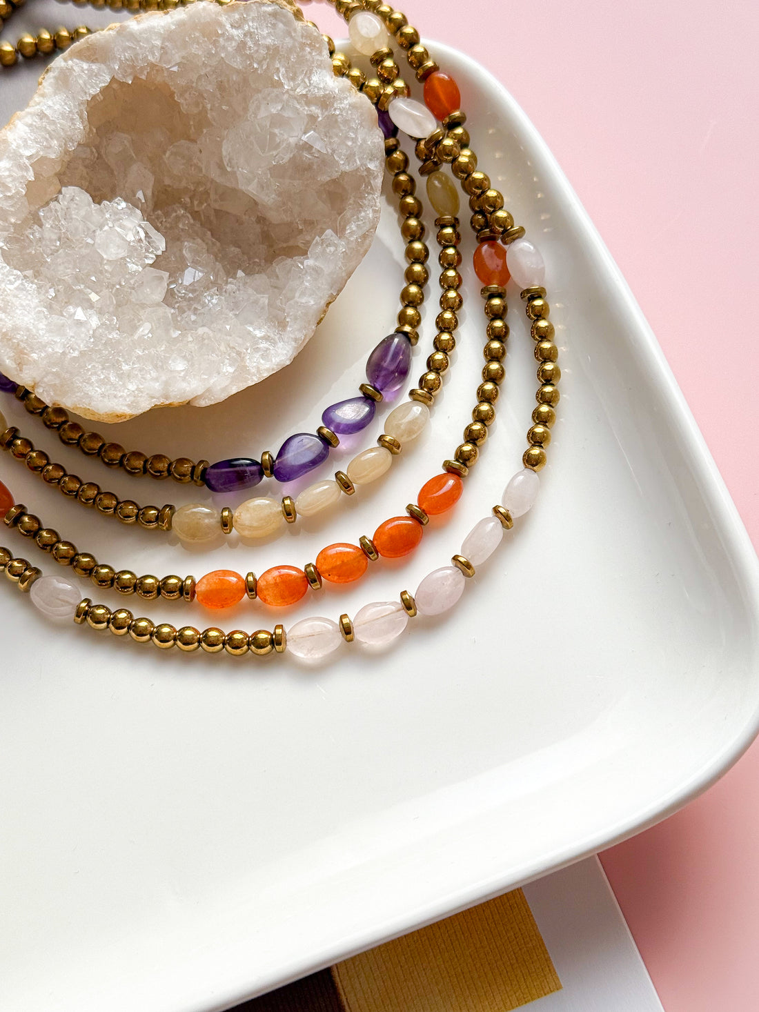 Collier AZALÉE Quartz rose - Ouverture du coeur, confiance en soi, libération