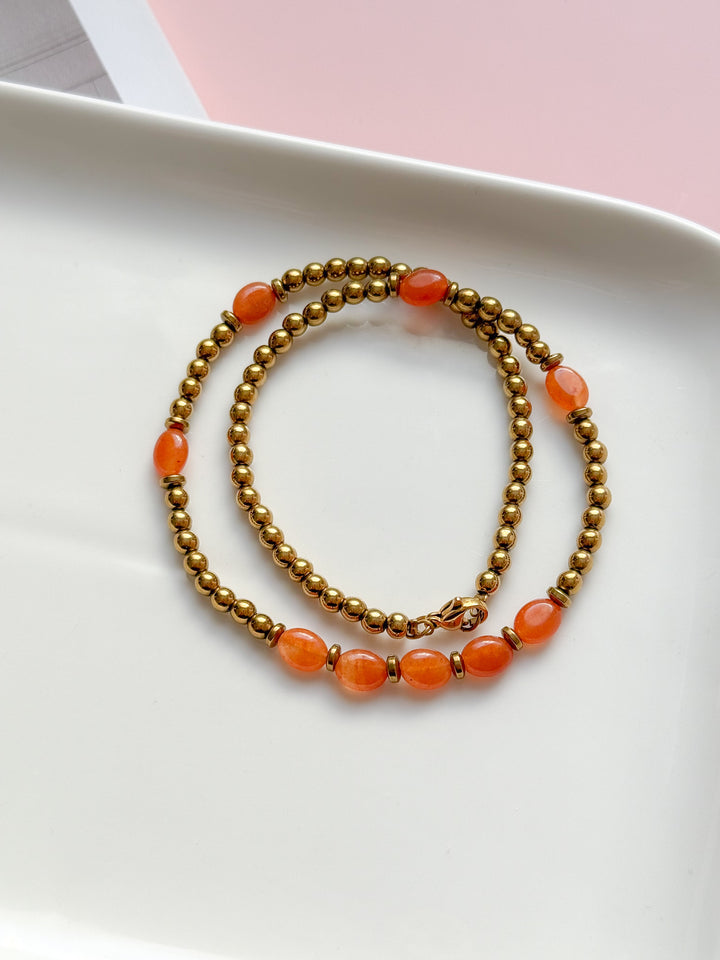 Collier AZALÉE Aventurine orange - Motivation, créativité, passage à l'action