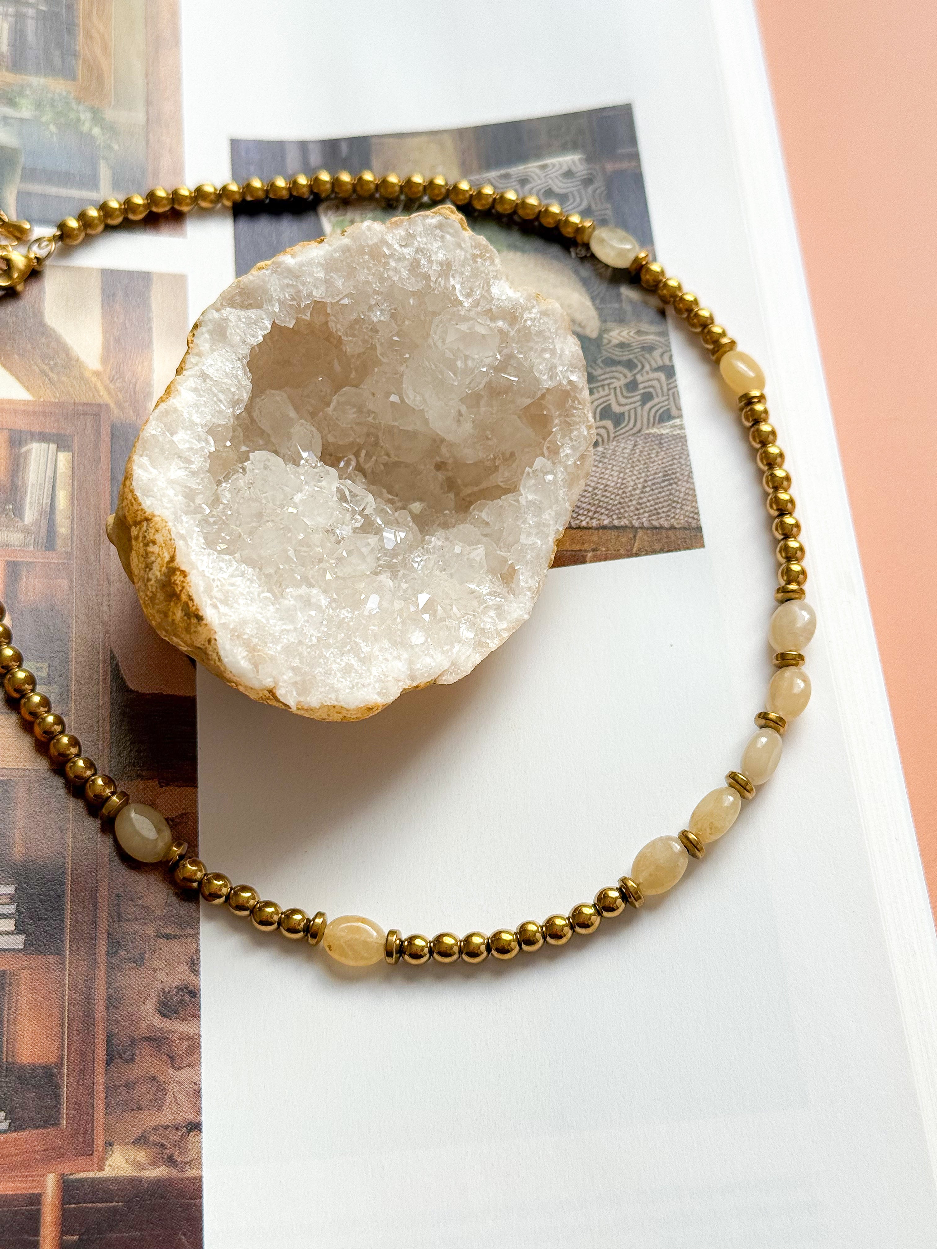 Collier AZALÉE Aventurine jaune - Créativité, optimisme, confiance en soi