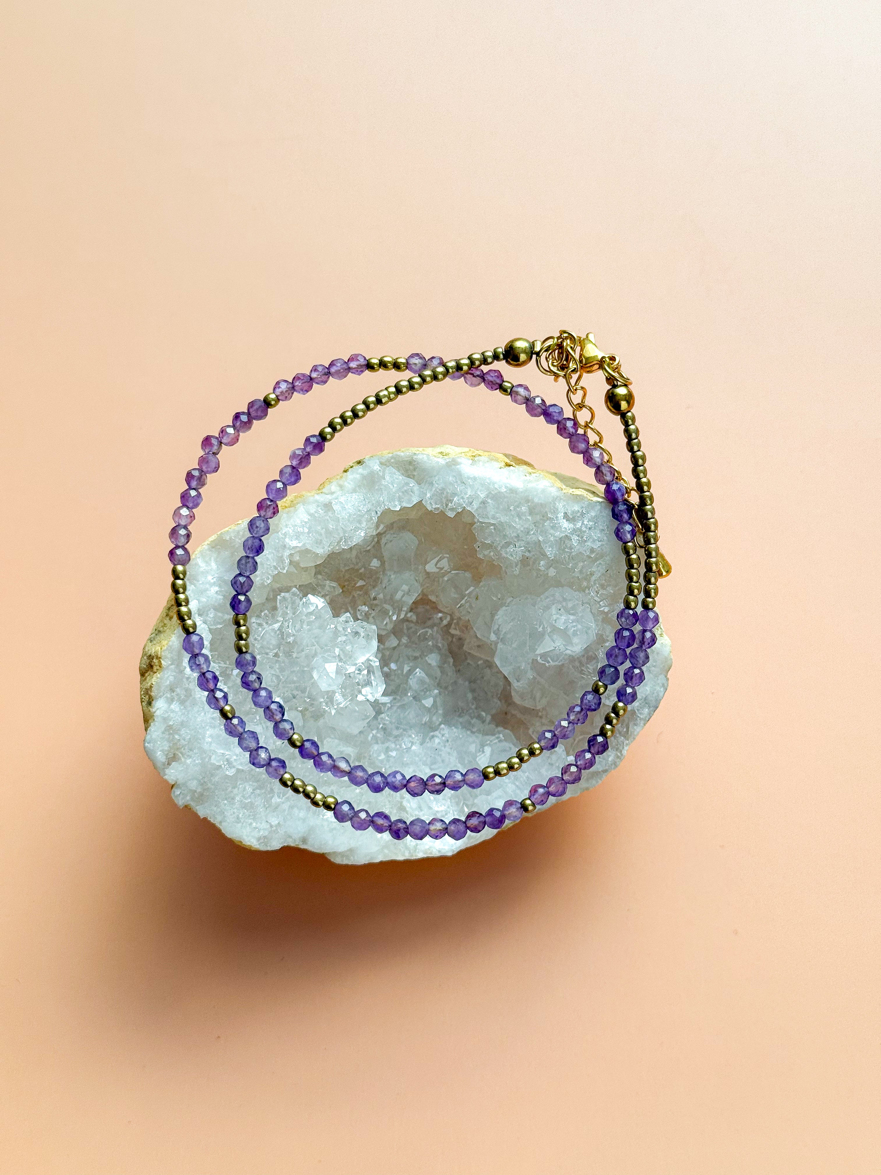 Collier IRIS Améthyste - Lâcher-prise, protection, apaisement du stress