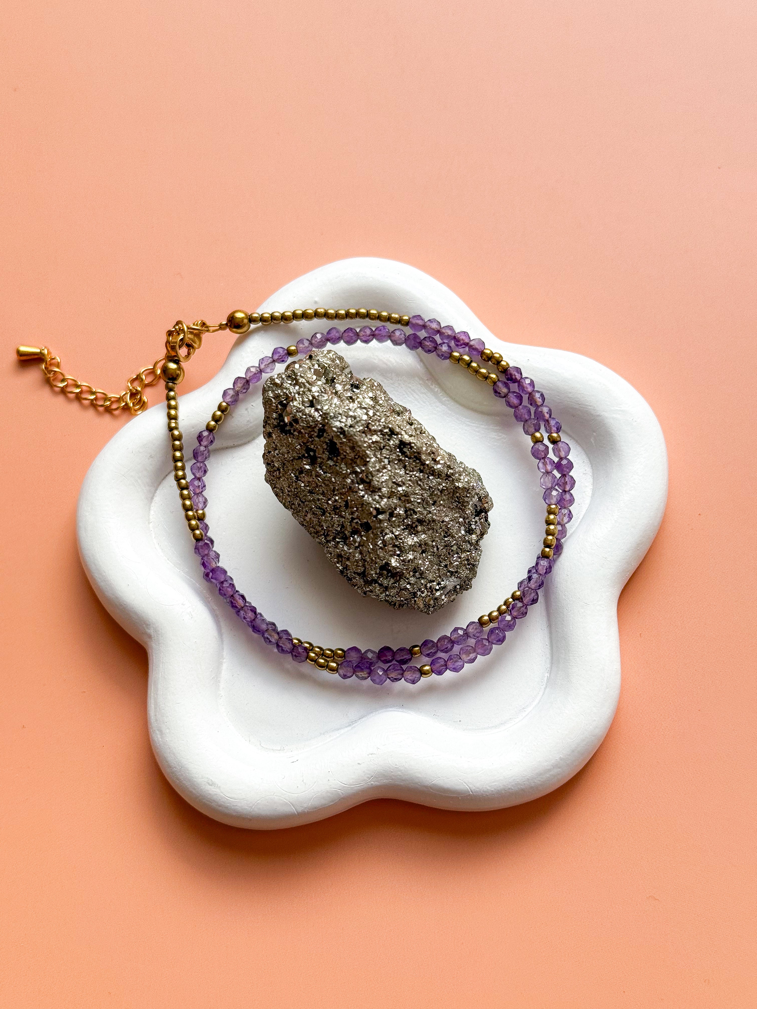 Collier IRIS Améthyste - Lâcher-prise, protection, apaisement du stress