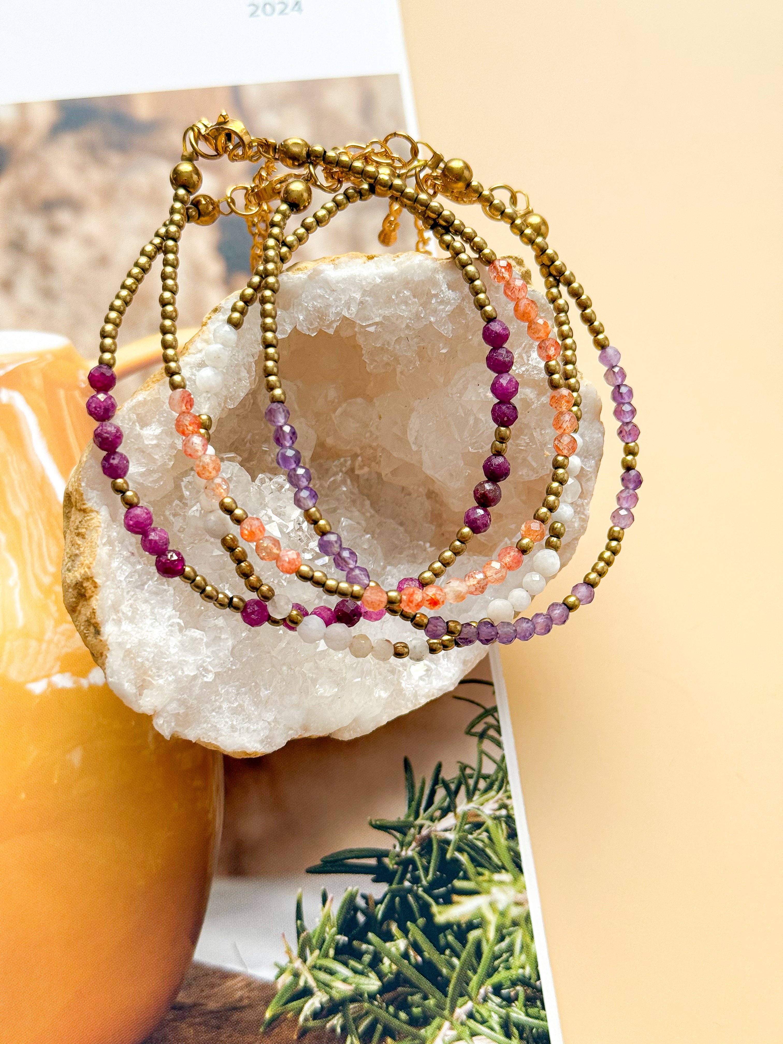 Bracelet IRIS multi-pierres - Confiance en soi, ouverture du coeur, intuition, équilibre émotionnel