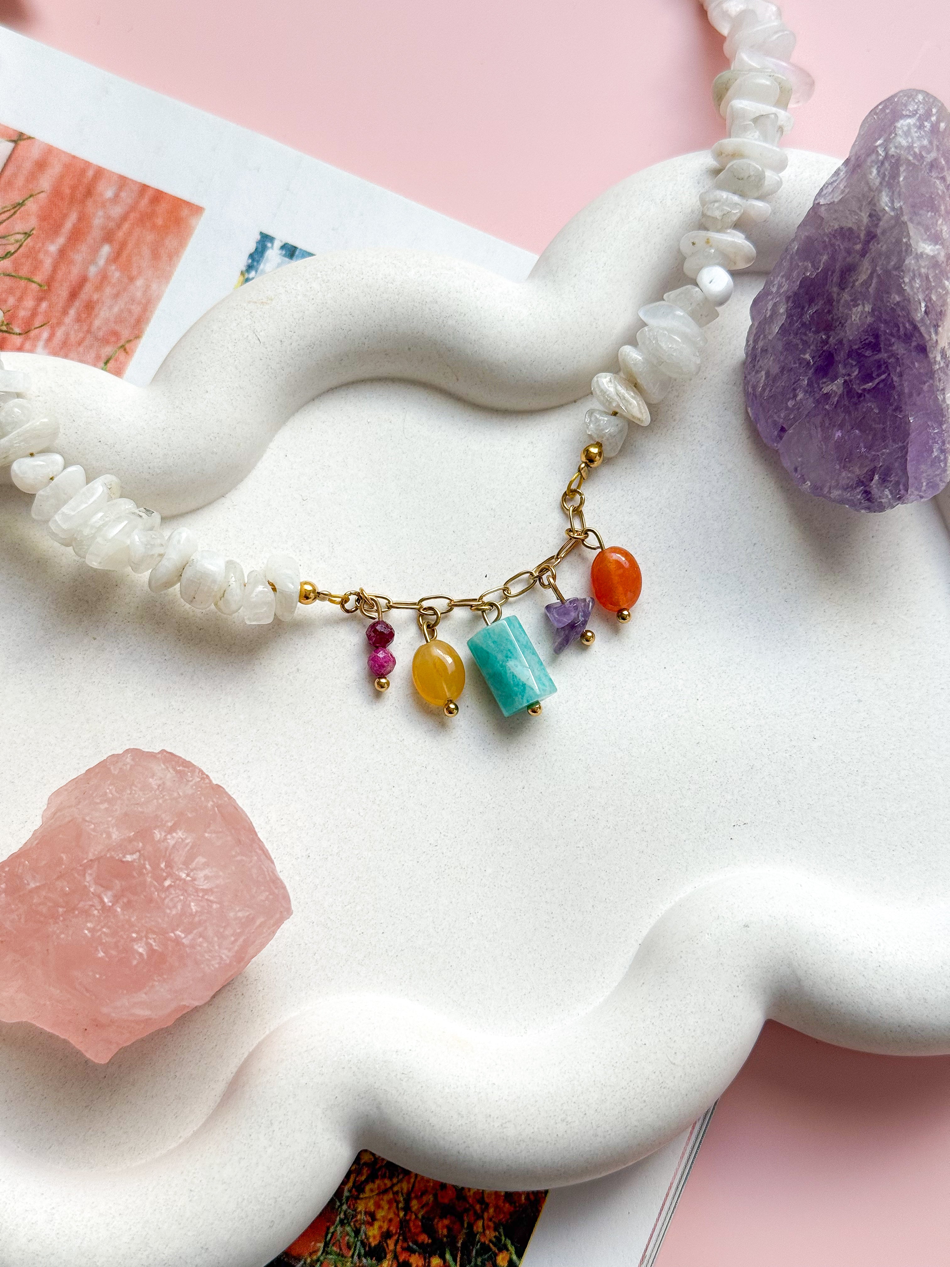 Collier MAGNOLIA base Pierre de Lune - Confiance en soi, intuition, motivation