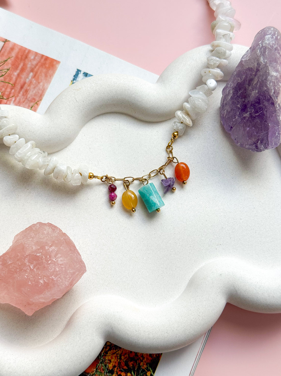 Collier MAGNOLIA base Pierre de Lune - Confiance en soi, intuition, motivation