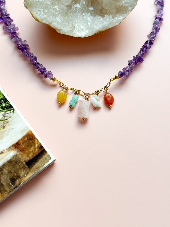 Collier MAGNOLIA base Quartz rose - Amour de soi, Joie intérieure, Confiance en soi