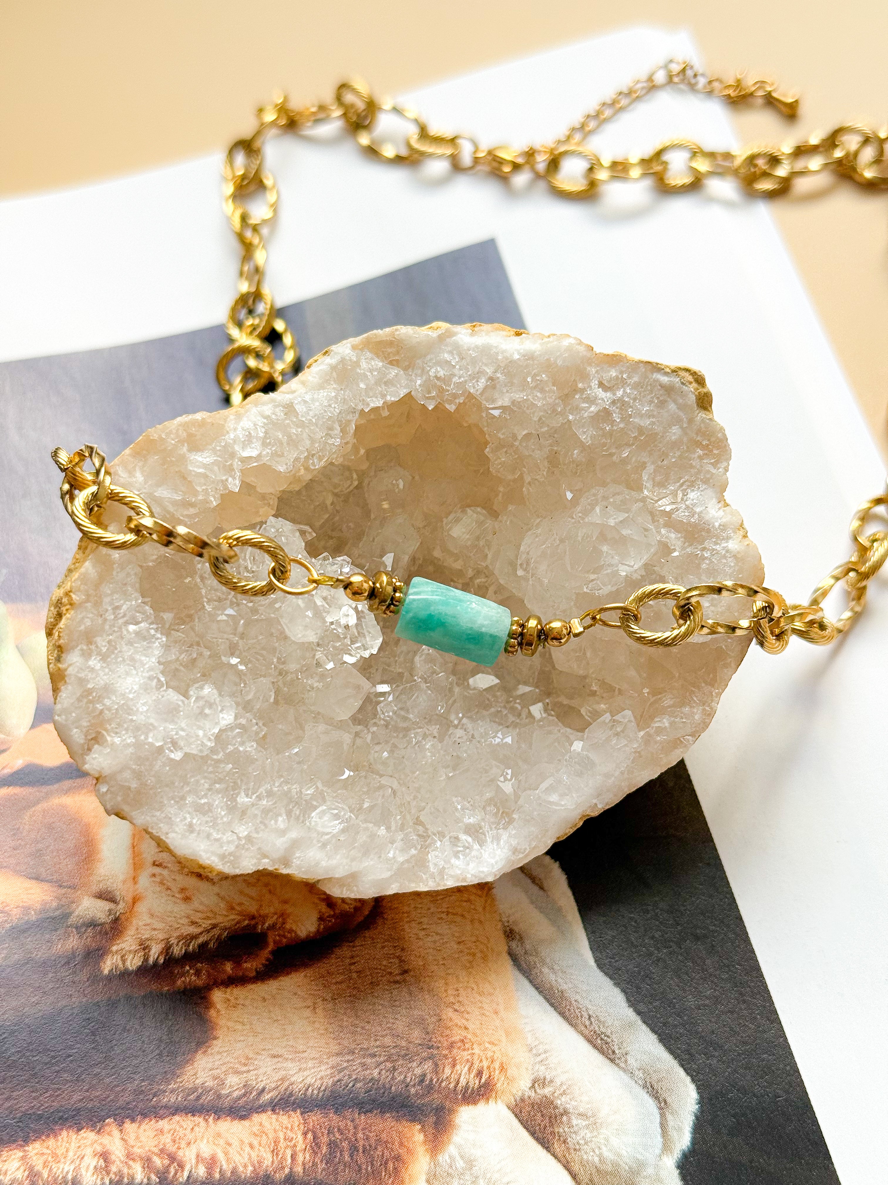 Collier LILAS Amazonite - Équilibre émotionnel, stabilité, communication