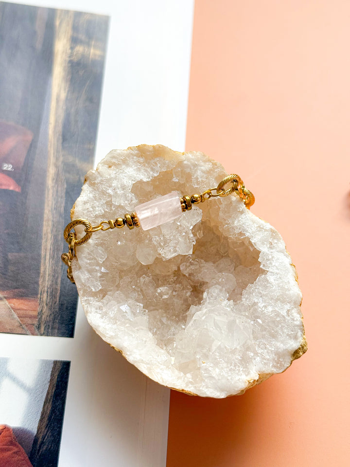 Bracelet LILAS Quartz rose - Confiance en soi, libération émotionnelle, ouverture du coeur