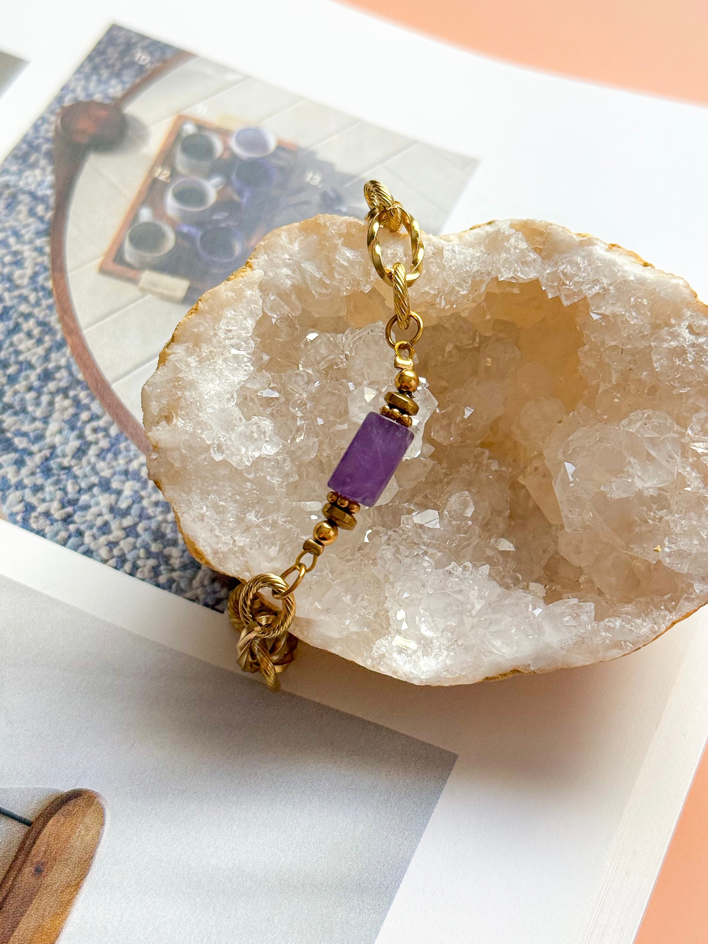 Bracelet LILAS Améthyste - Lâcher-prise, clarté intérieure, protection