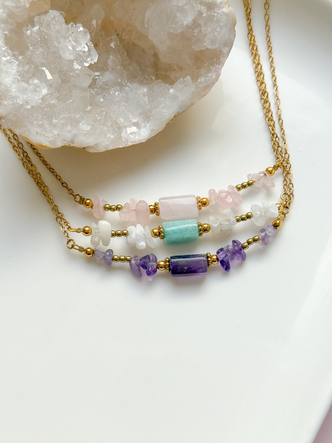 Collier Lys Pierre de Lune & Amazonite - Équilibre émotionnel, intuition, harmonie intérieure