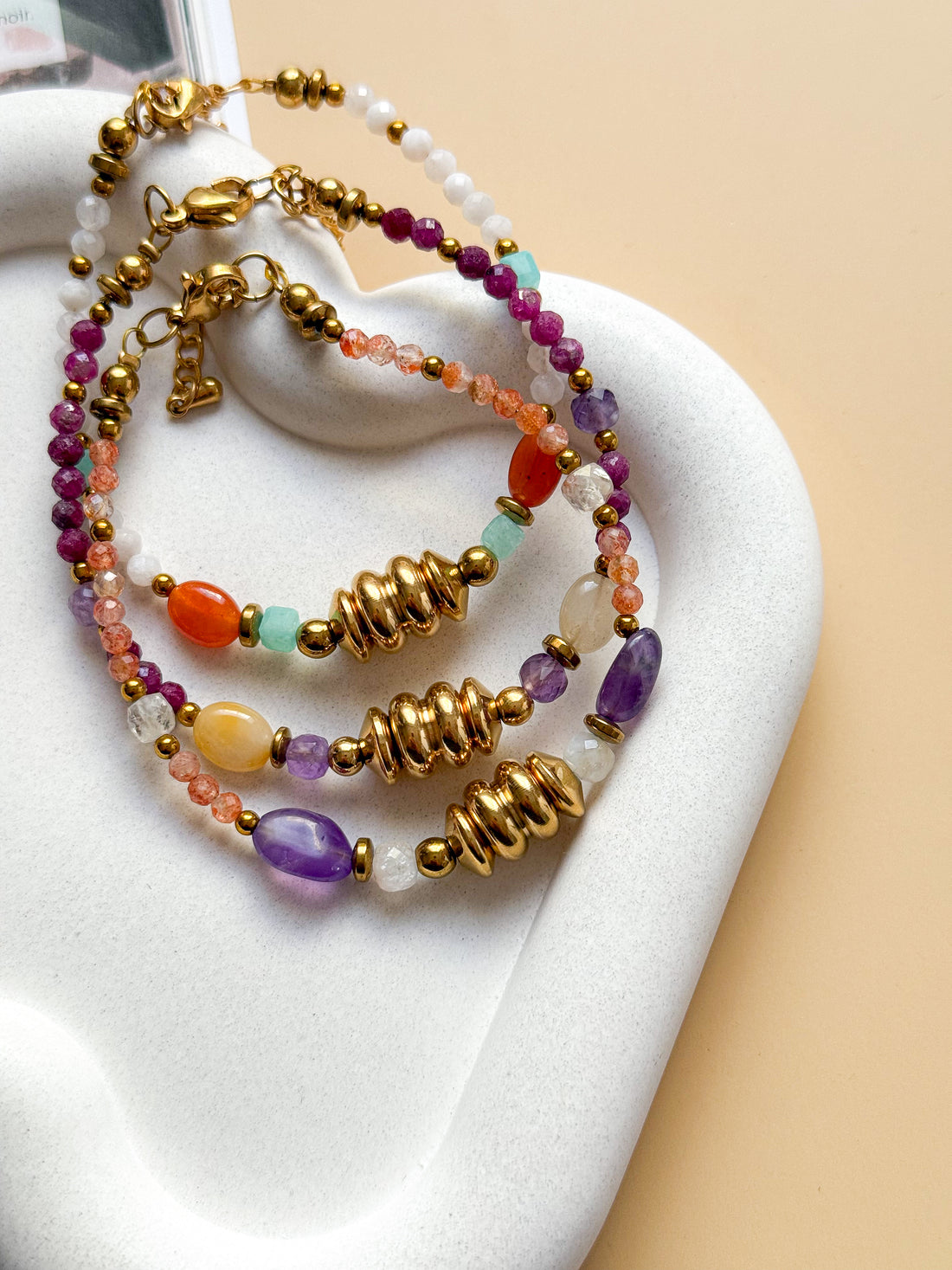 Bracelet FREESIA base Rubis - Abondance, Motivation, Apaisement intérieur