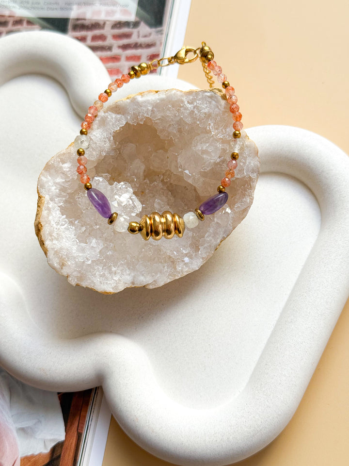 Bracelet FREESIA base Pierre de Soleil - Optimisme, joie intérieure, apaisement