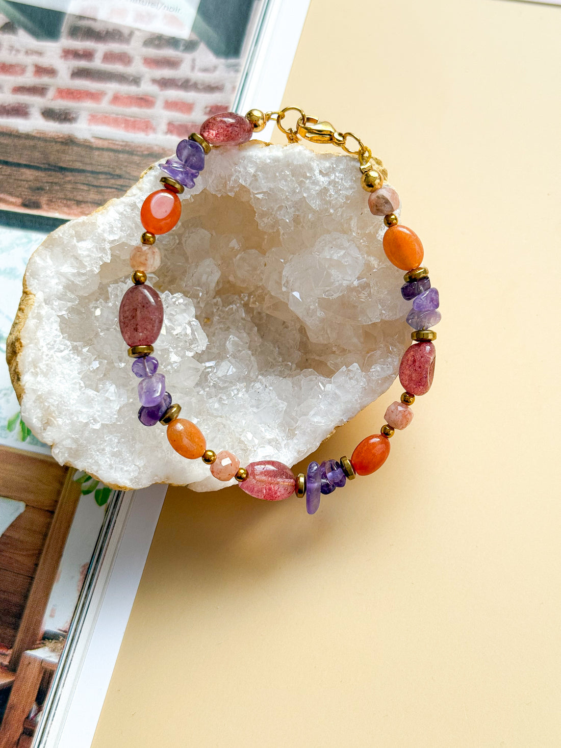 Bracelet JACINTHE mix de pierres - Ouverture du coeur, confiance en soi, équilibre, joie