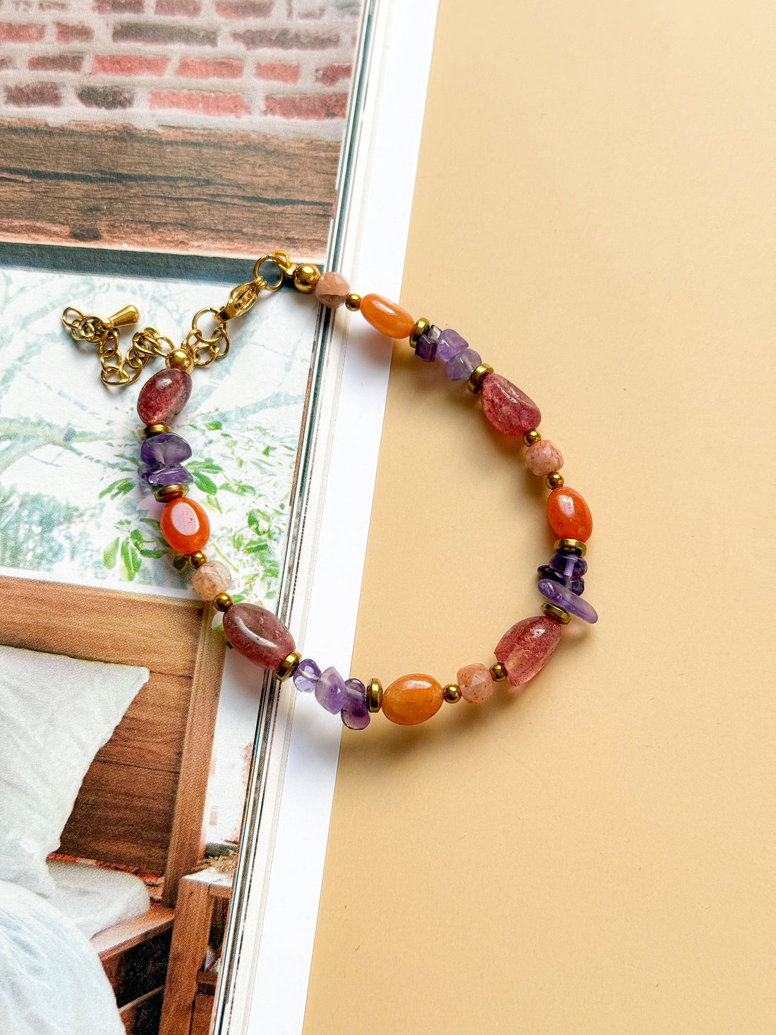 Bracelet JACINTHE mix de pierres - Ouverture du coeur, confiance en soi, équilibre, joie