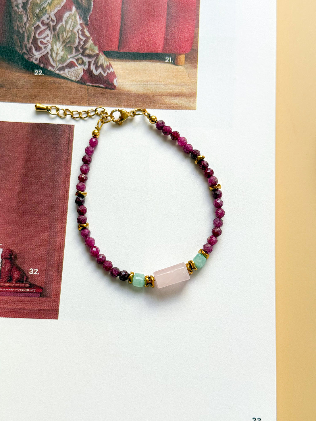 Bracelet MARIGOLD base Rubis - Passion, amour de soi, équilibre intérieur